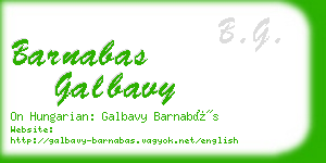 barnabas galbavy business card